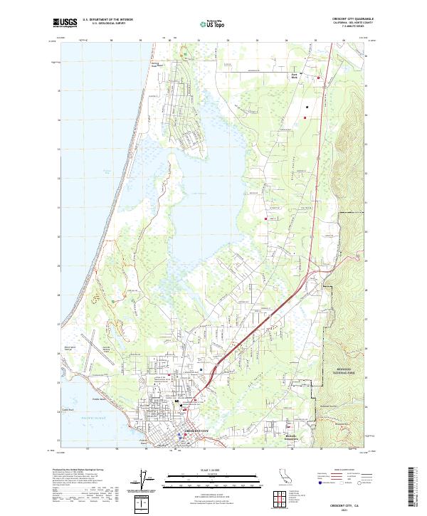 US Topo 7.5-minute map for Crescent City CA