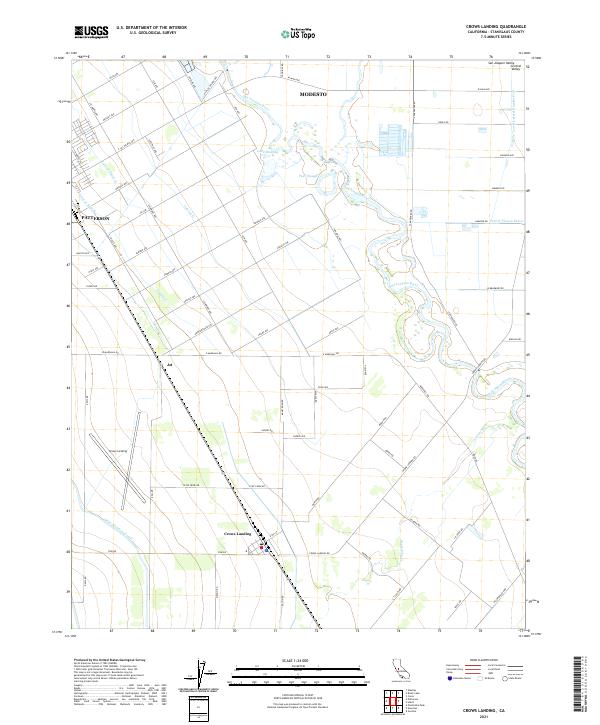 US Topo 7.5-minute map for Crows Landing CA