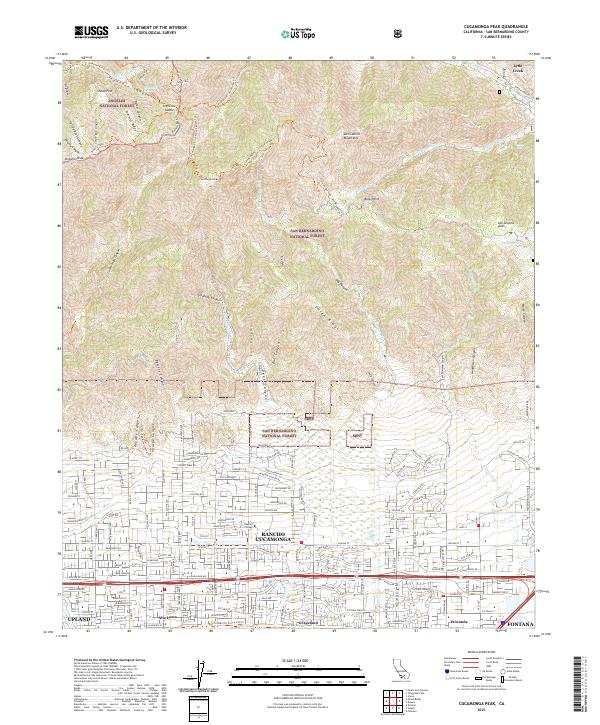 US Topo 7.5-minute map for Cucamonga Peak CA