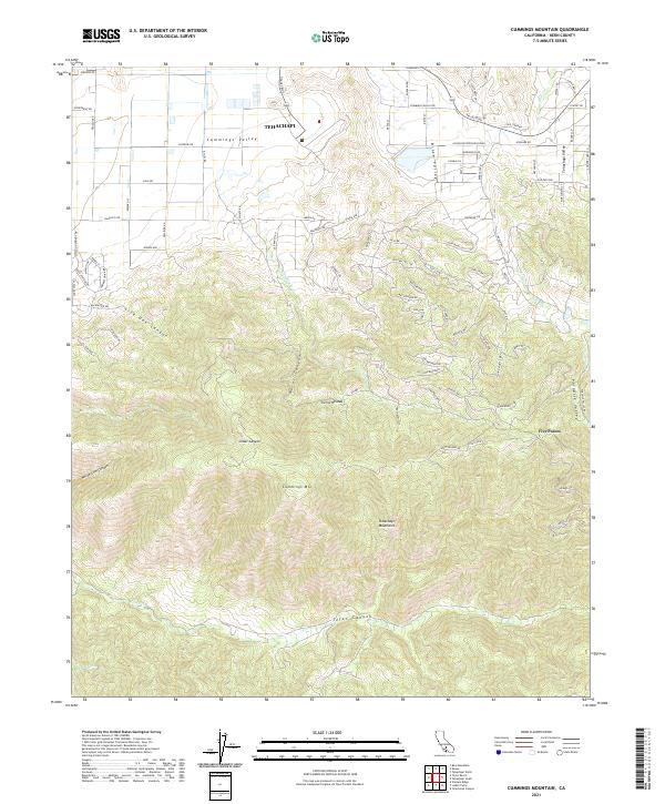 US Topo 7.5-minute map for Cummings Mountain CA