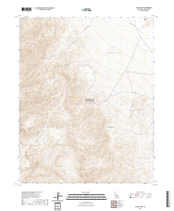 US Topo 7.5-minute map for Dantes View CA