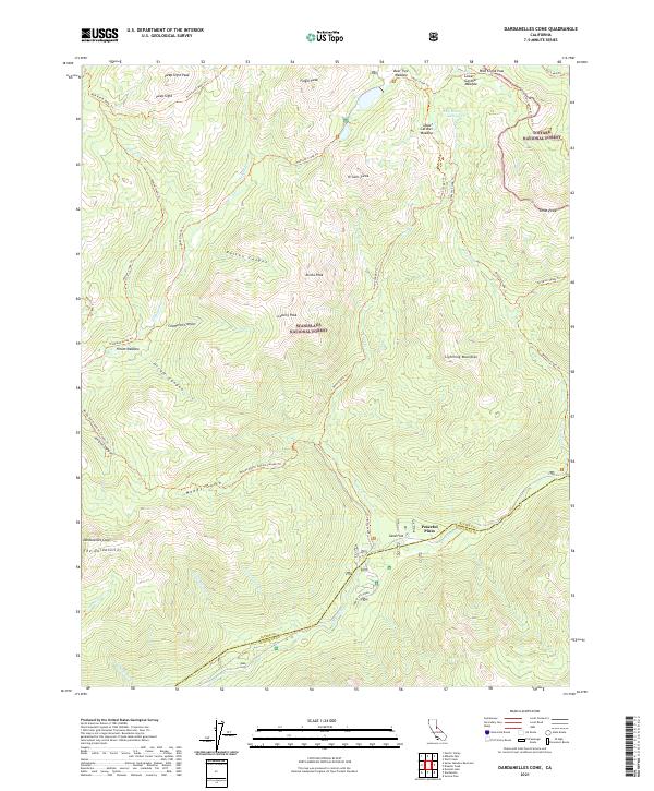 US Topo 7.5-minute map for Dardanelles Cone CA