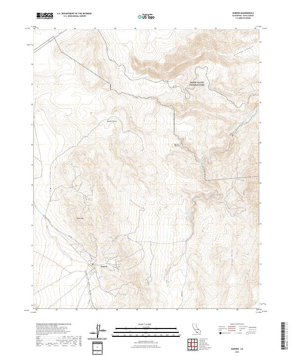 US Topo 7.5-minute map for Darwin CA