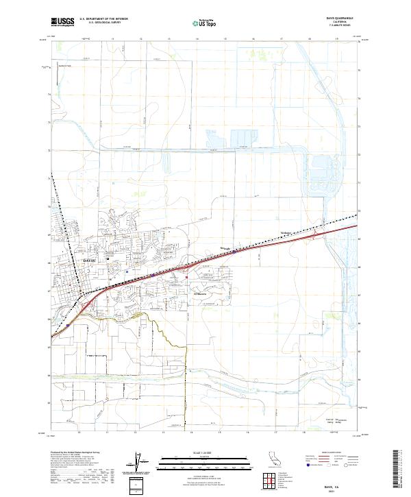 US Topo 7.5-minute map for Davis CA