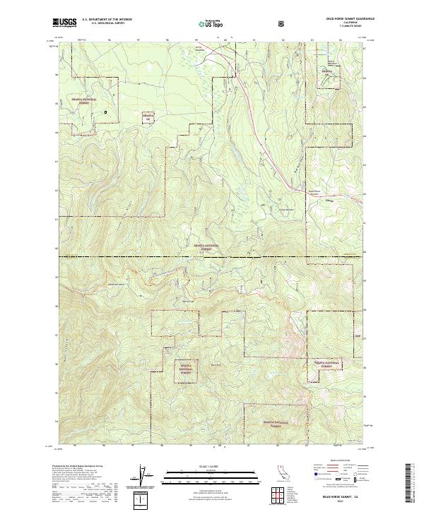 US Topo 7.5-minute map for Dead Horse Summit CA