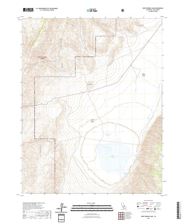 US Topo 7.5-minute map for Deep Springs Lake CA