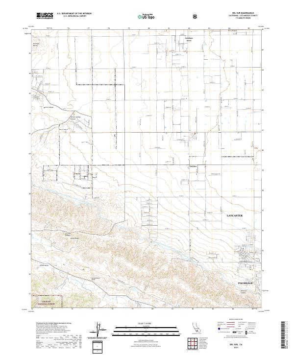 US Topo 7.5-minute map for Del Sur CA