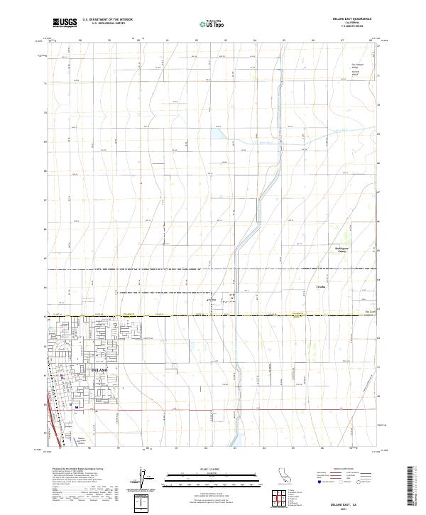 US Topo 7.5-minute map for Delano East CA