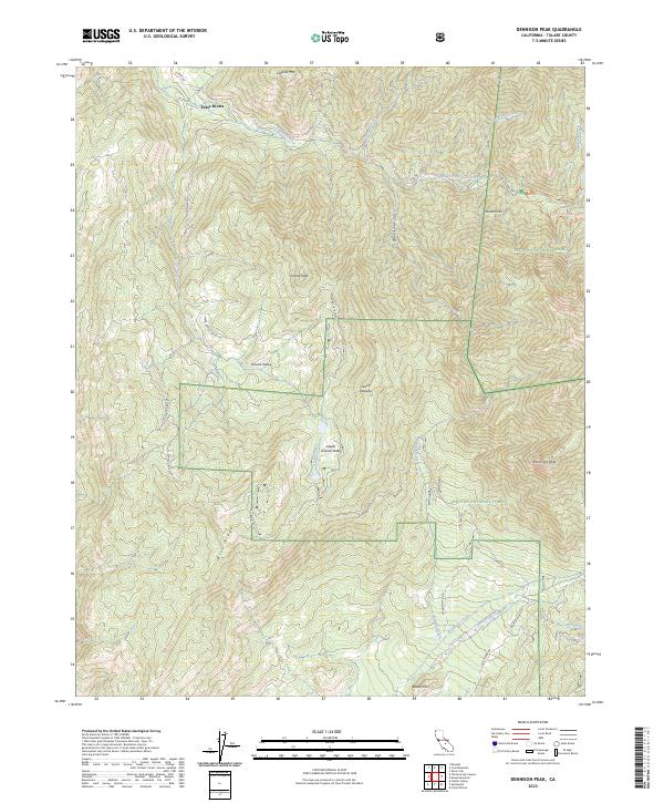 US Topo 7.5-minute map for Dennison Peak CA