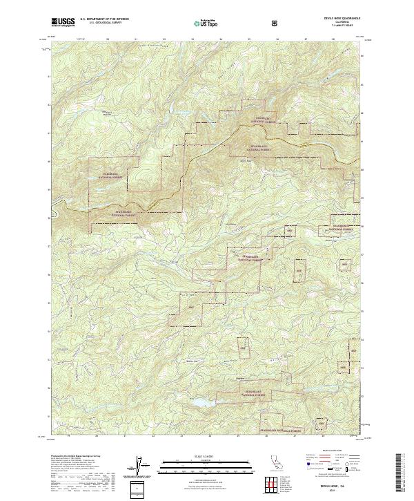 US Topo 7.5-minute map for Devils Nose CA