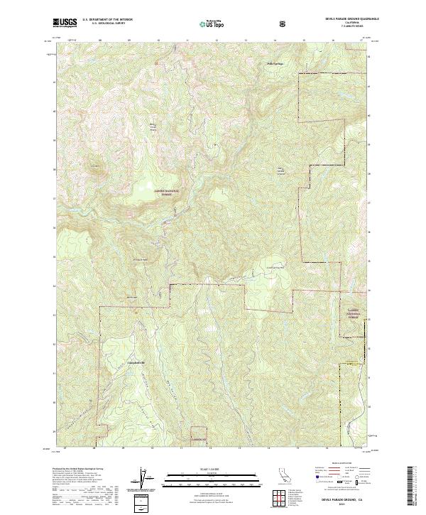 US Topo 7.5-minute map for Devils Parade Ground CA