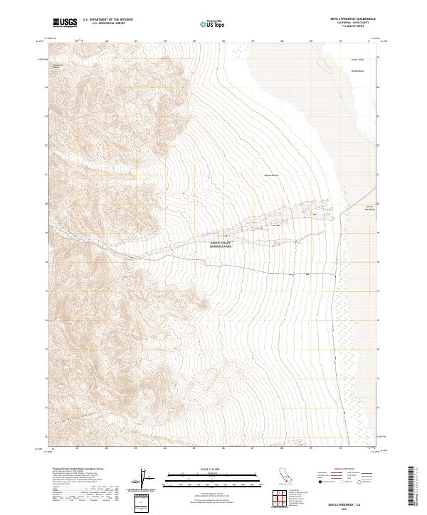 US Topo 7.5-minute map for Devils Speedway CA