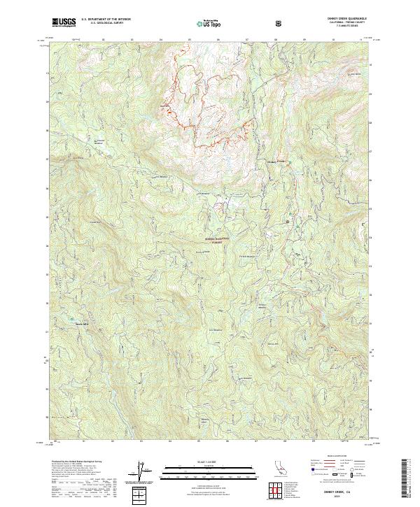 US Topo 7.5-minute map for Dinkey Creek CA