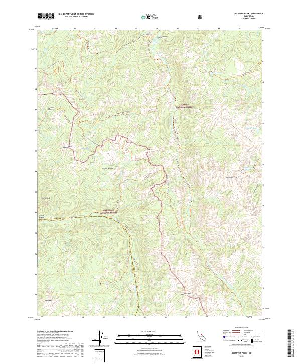 US Topo 7.5-minute map for Disaster Peak CA