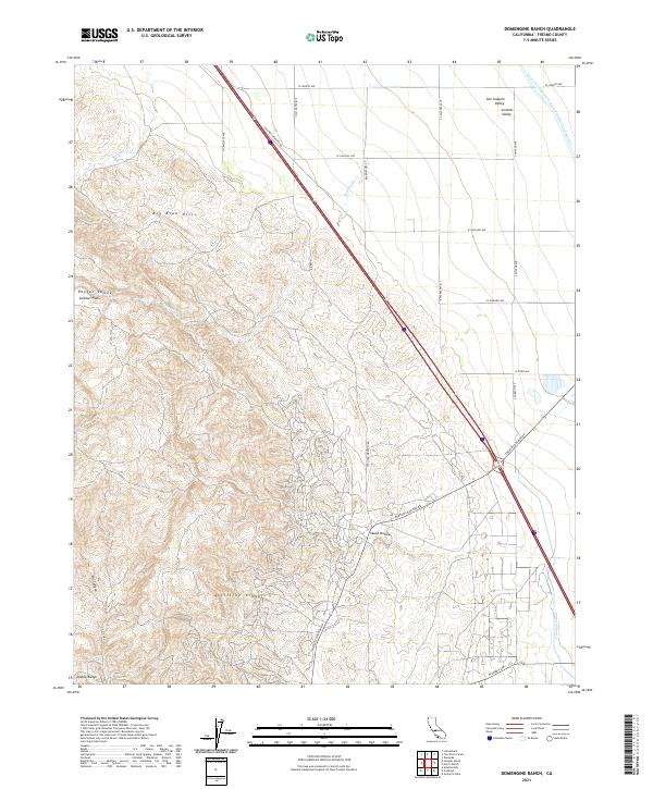 US Topo 7.5-minute map for Domengine Ranch CA