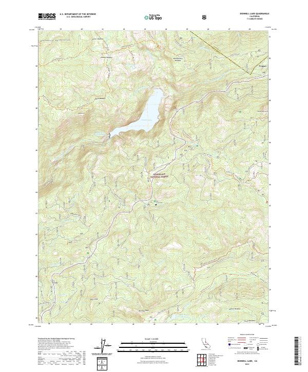 US Topo 7.5-minute map for Donnell Lake CA