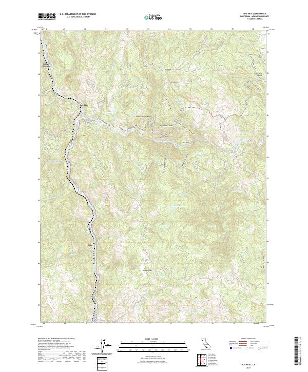 US Topo 7.5-minute map for Dos Rios CA