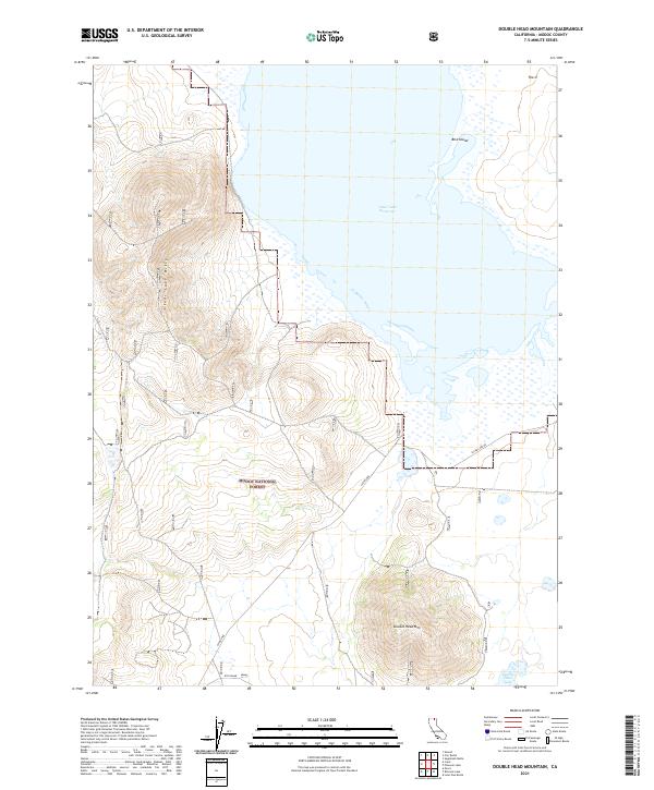 US Topo 7.5-minute map for Double Head Mountain CA