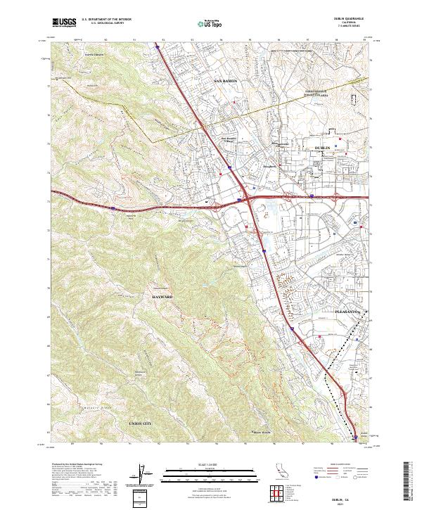 US Topo 7.5-minute map for Dublin CA