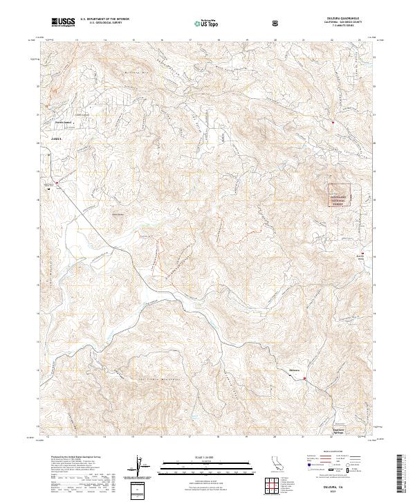 US Topo 7.5-minute map for Dulzura CA