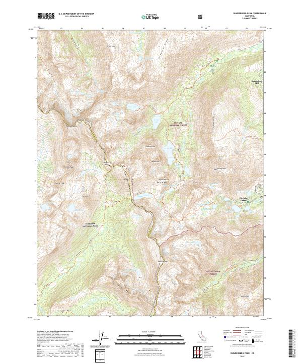 US Topo 7.5-minute map for Dunderberg Peak CA