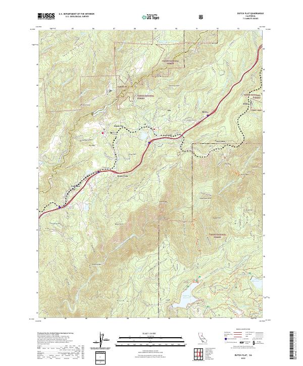 US Topo 7.5-minute map for Dutch Flat CA