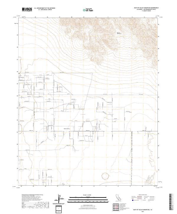 US Topo 7.5-minute map for East of Valley Mountain CA