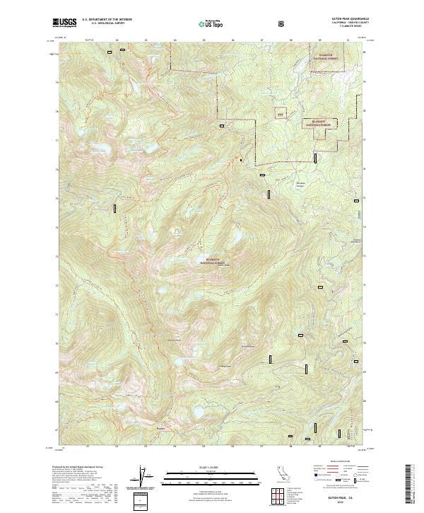 US Topo 7.5-minute map for Eaton Peak CA