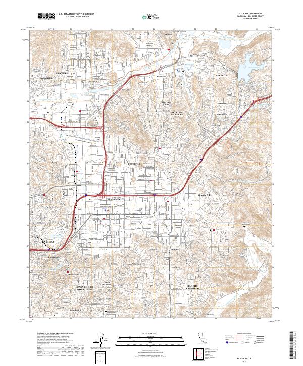 US Topo 7.5-minute map for El Cajon CA