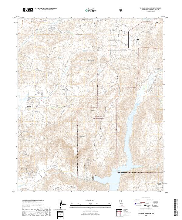 US Topo 7.5-minute map for El Cajon Mountain CA