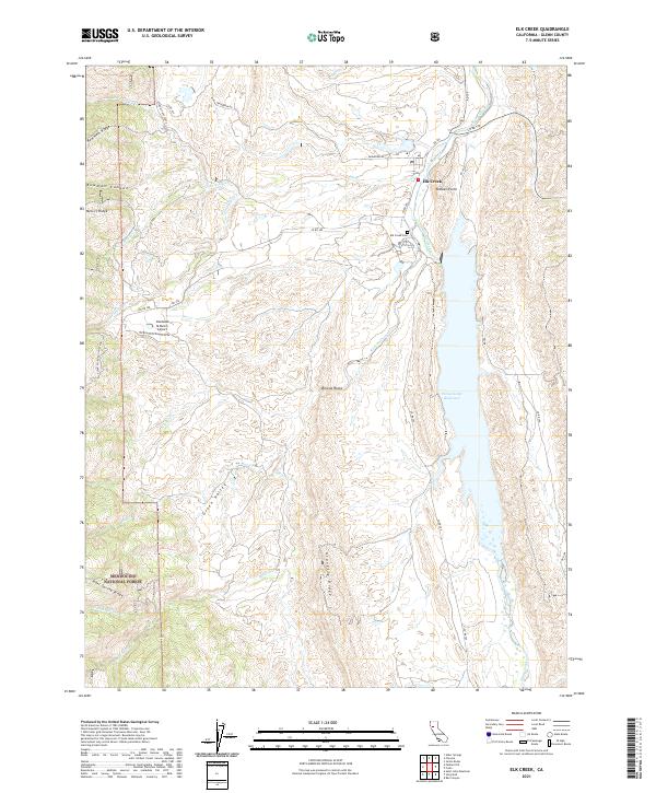 US Topo 7.5-minute map for Elk Creek CA