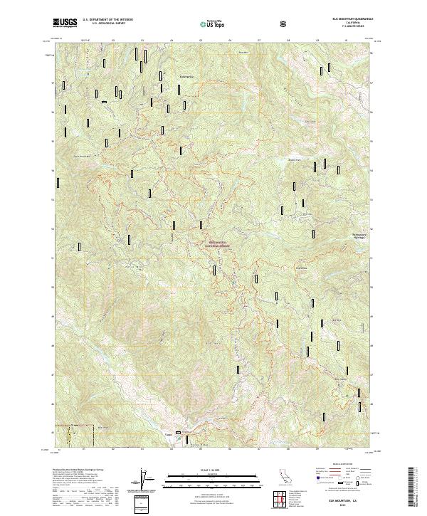 US Topo 7.5-minute map for Elk Mountain CA