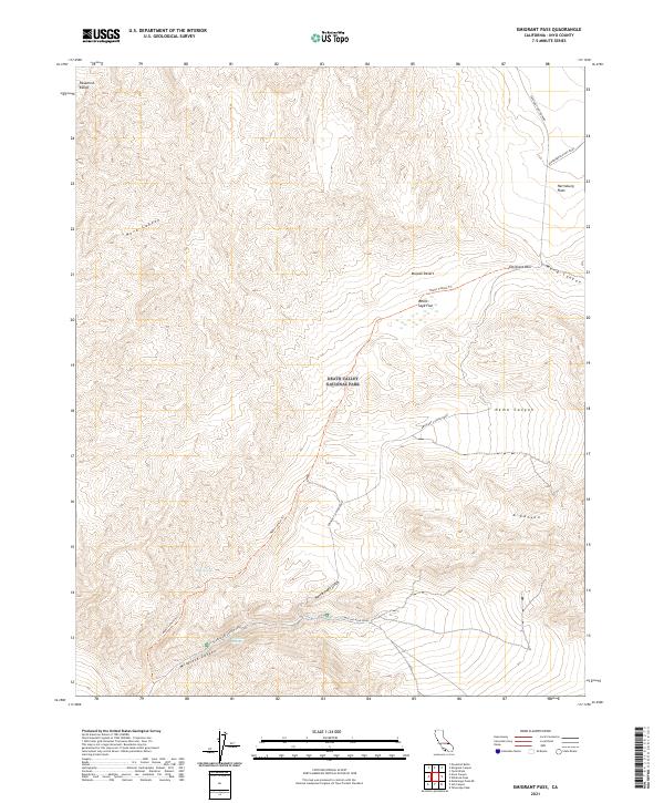 US Topo 7.5-minute map for Emigrant Pass CA