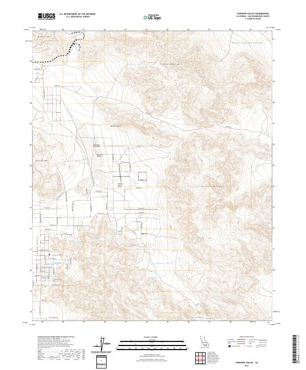 US Topo 7.5-minute map for Fairview Valley CA