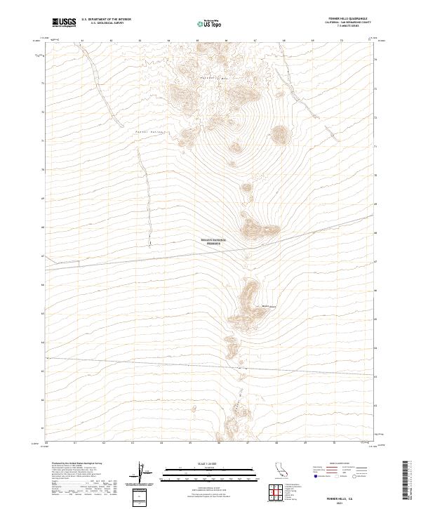 US Topo 7.5-minute map for Fenner Hills CA