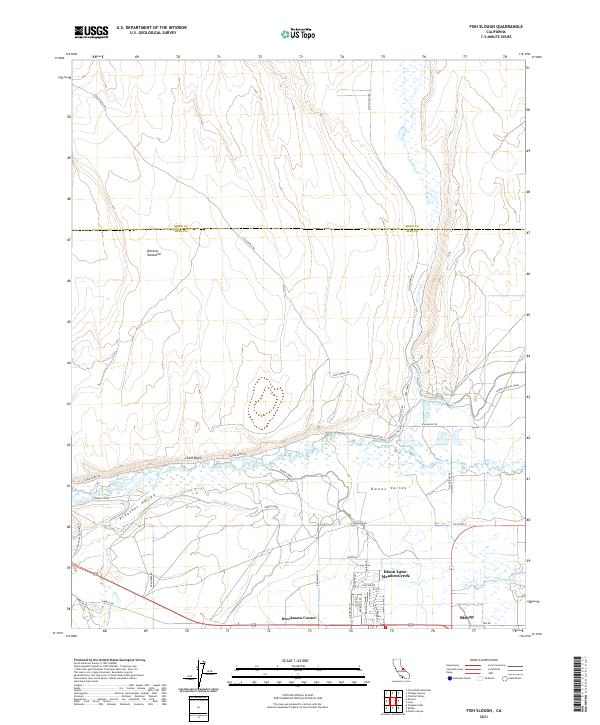 US Topo 7.5-minute map for Fish Slough CA