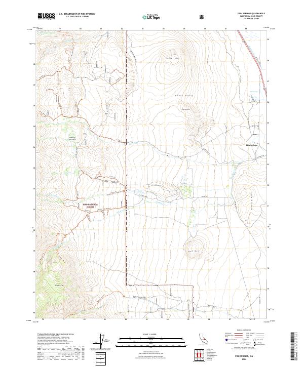 US Topo 7.5-minute map for Fish Springs CA