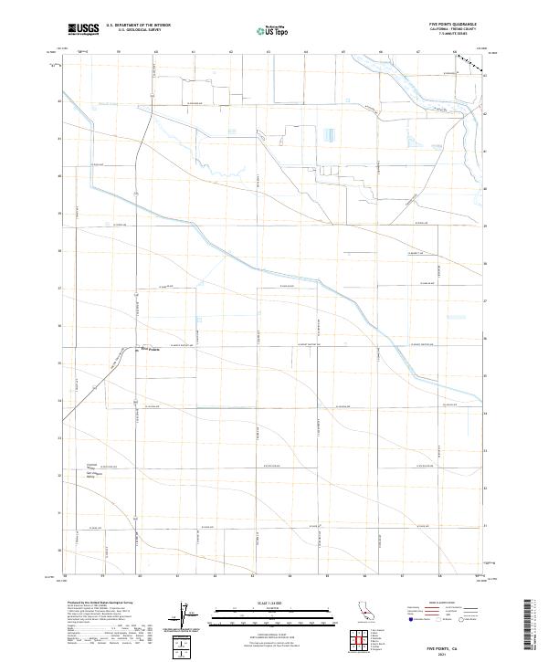 US Topo 7.5-minute map for Five Points CA