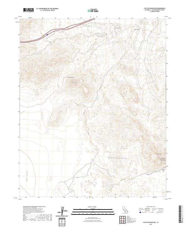 US Topo 7.5-minute map for Flattop Mountain CA