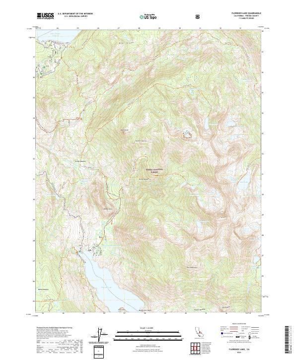 US Topo 7.5-minute map for Florence Lake CA