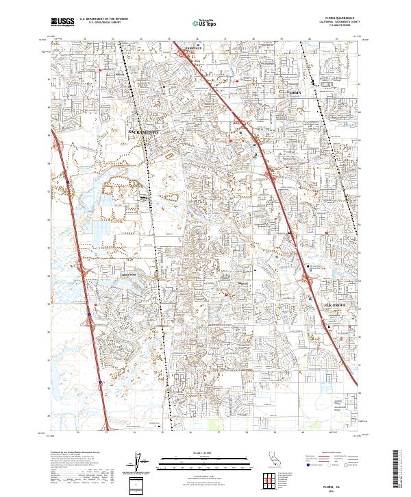 US Topo 7.5-minute map for Florin CA