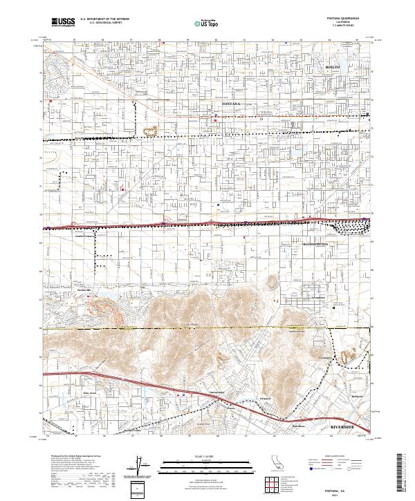 US Topo 7.5-minute map for Fontana CA