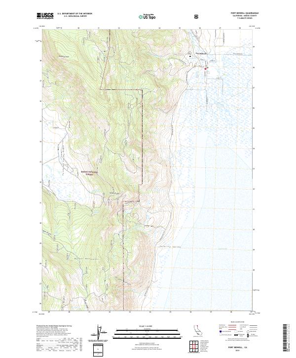 US Topo 7.5-minute map for Fort Bidwell CA