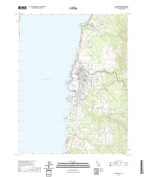 US Topo 7.5-minute map for Fort Bragg CA