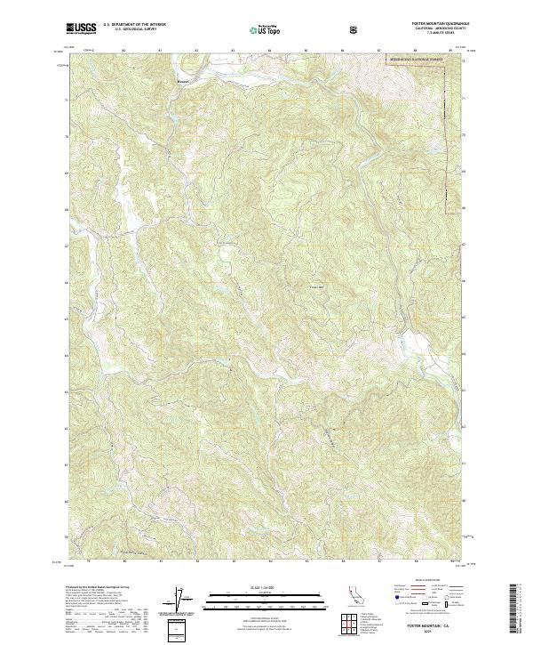 US Topo 7.5-minute map for Foster Mountain CA