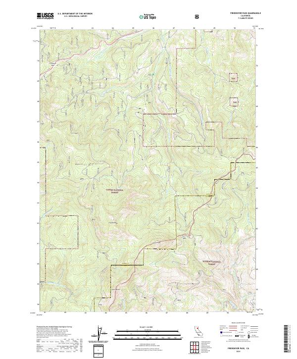 US Topo 7.5-minute map for Fredonyer Pass CA