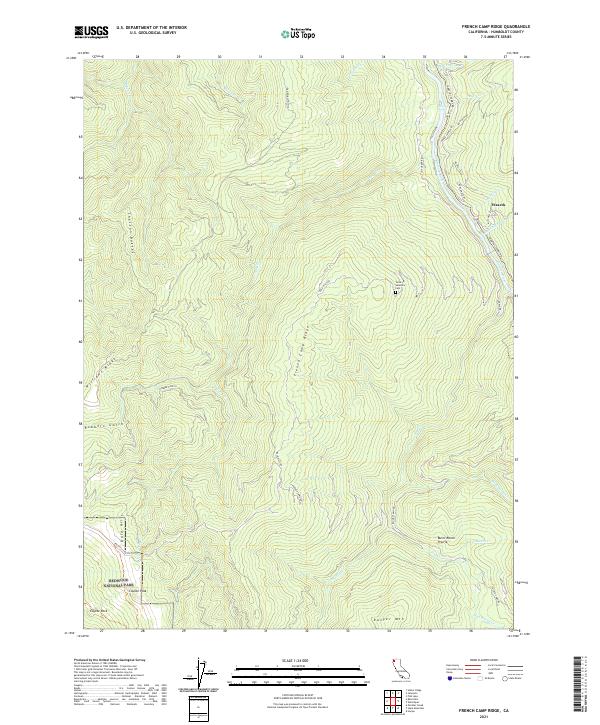 US Topo 7.5-minute map for French Camp Ridge CA