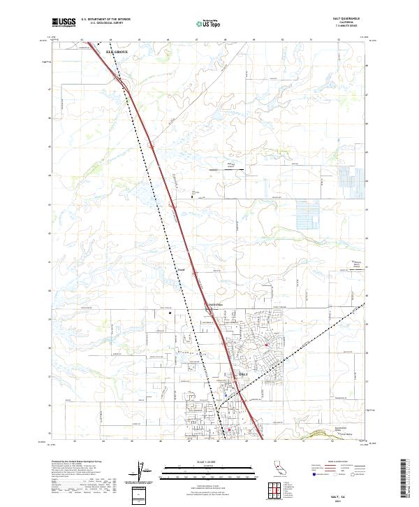 US Topo 7.5-minute map for Galt CA