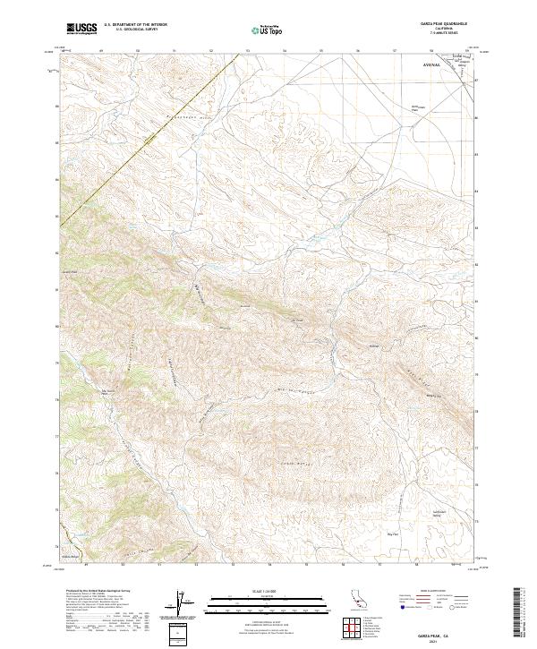 US Topo 7.5-minute map for Garza Peak CA