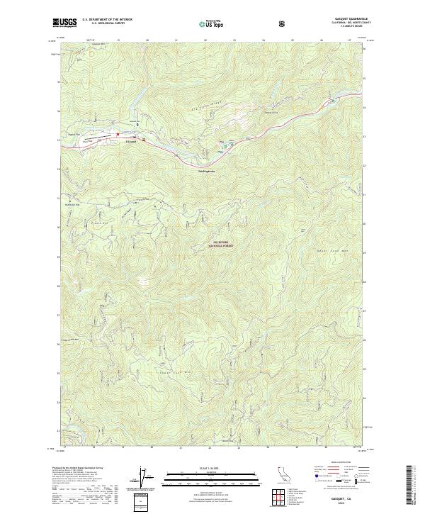 US Topo 7.5-minute map for Gasquet CA